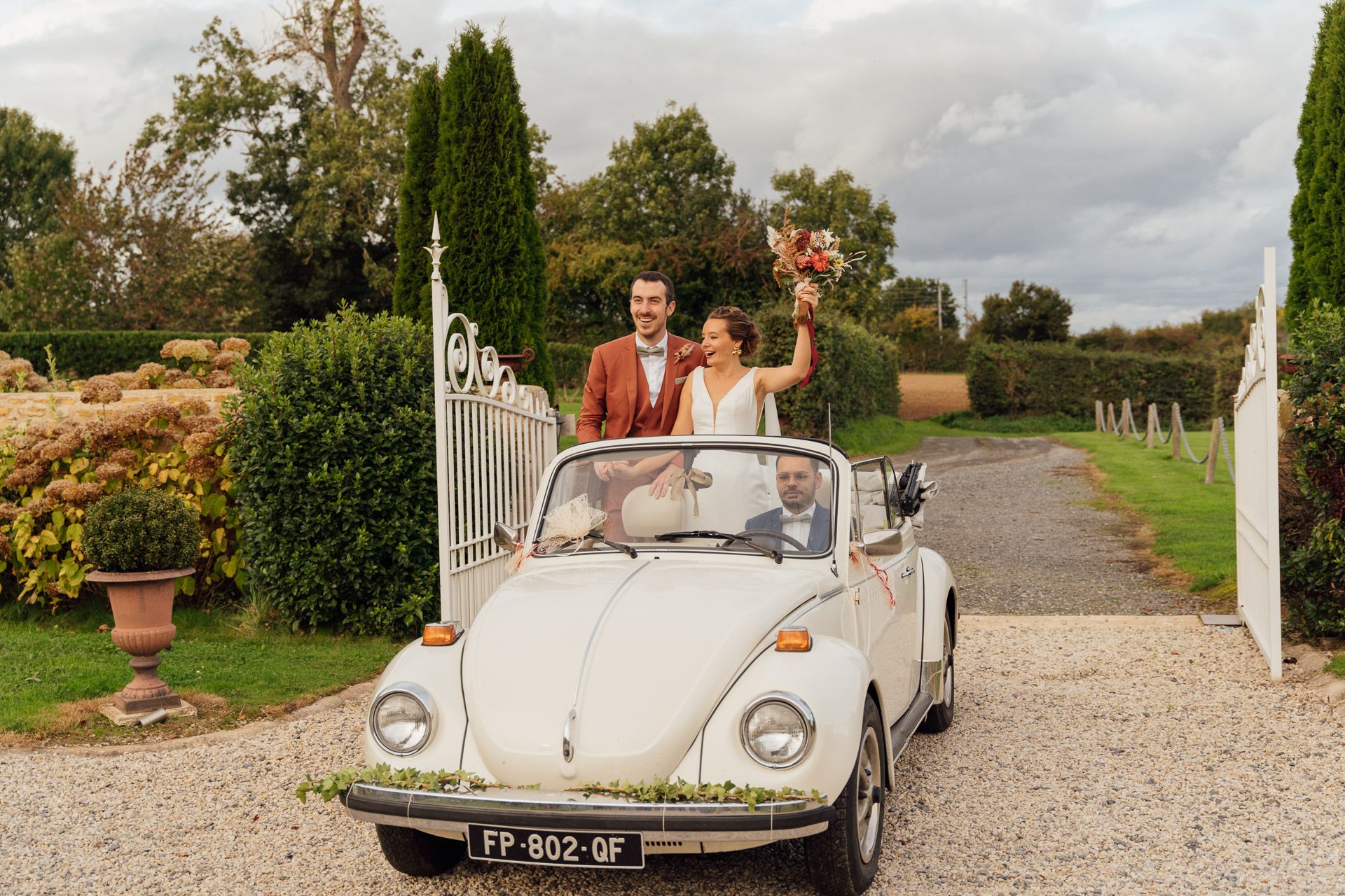 Mariage d'automne en Normandie sous une belle météo